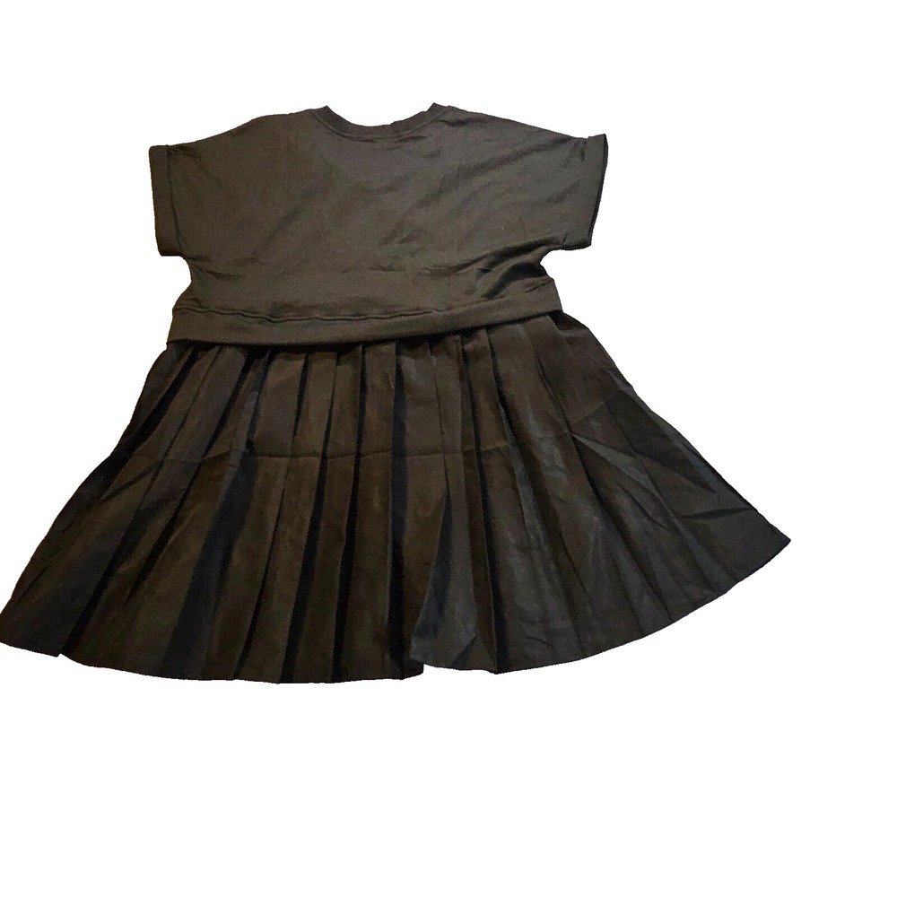 Pur Pearl Black Pleated Schoolgirl Mini Dress V-Neck Cap Sleeve 1XL 1-00627